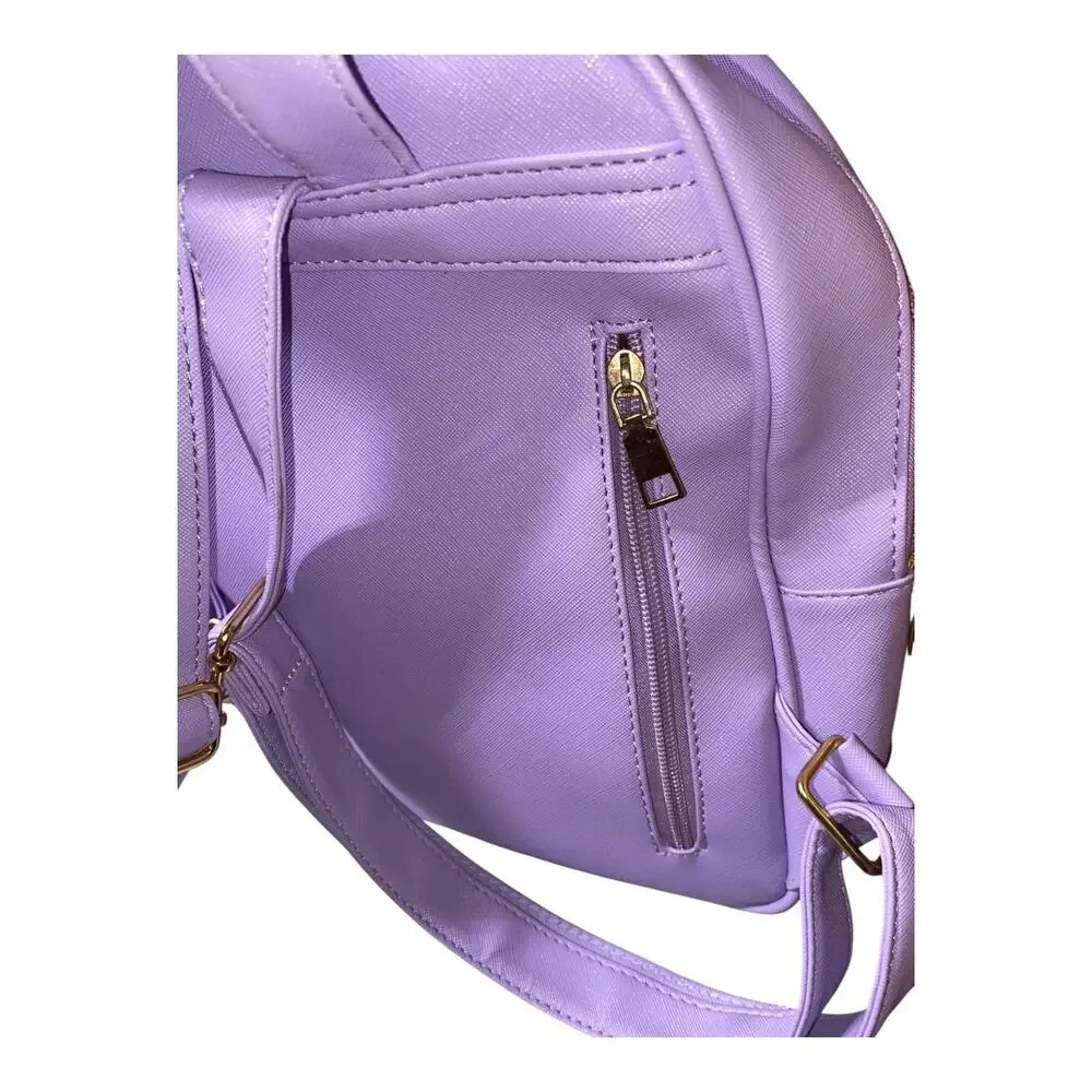 Lavender Backpack W/Decorative Bow & 4 Pockets  Size H 11